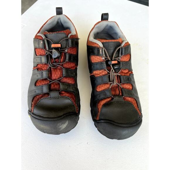 Keen Hiking, shoes with elastic ties, orange & brown, Youth size 5 - Picture 1 of 6